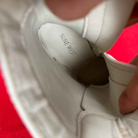 NWT Nine West Off White Leather combat ankle boots - Picture 11 of 11